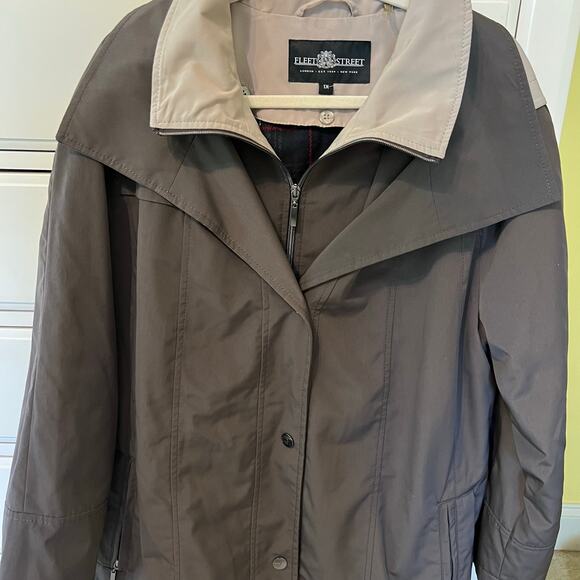 Fleet Street Short Chocolate Brown Trench Coat Women's Size XL Raincoat Jacket - Picture 11 of 12